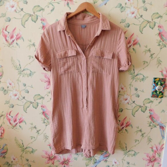 Fall Button Down Romper  🌳🍃 - Picture 4 of 10